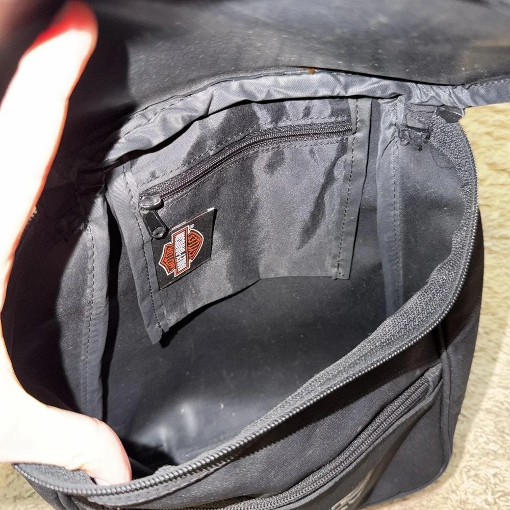 Vintage y2k Harley-Davidson mini backpack with HD logo. black